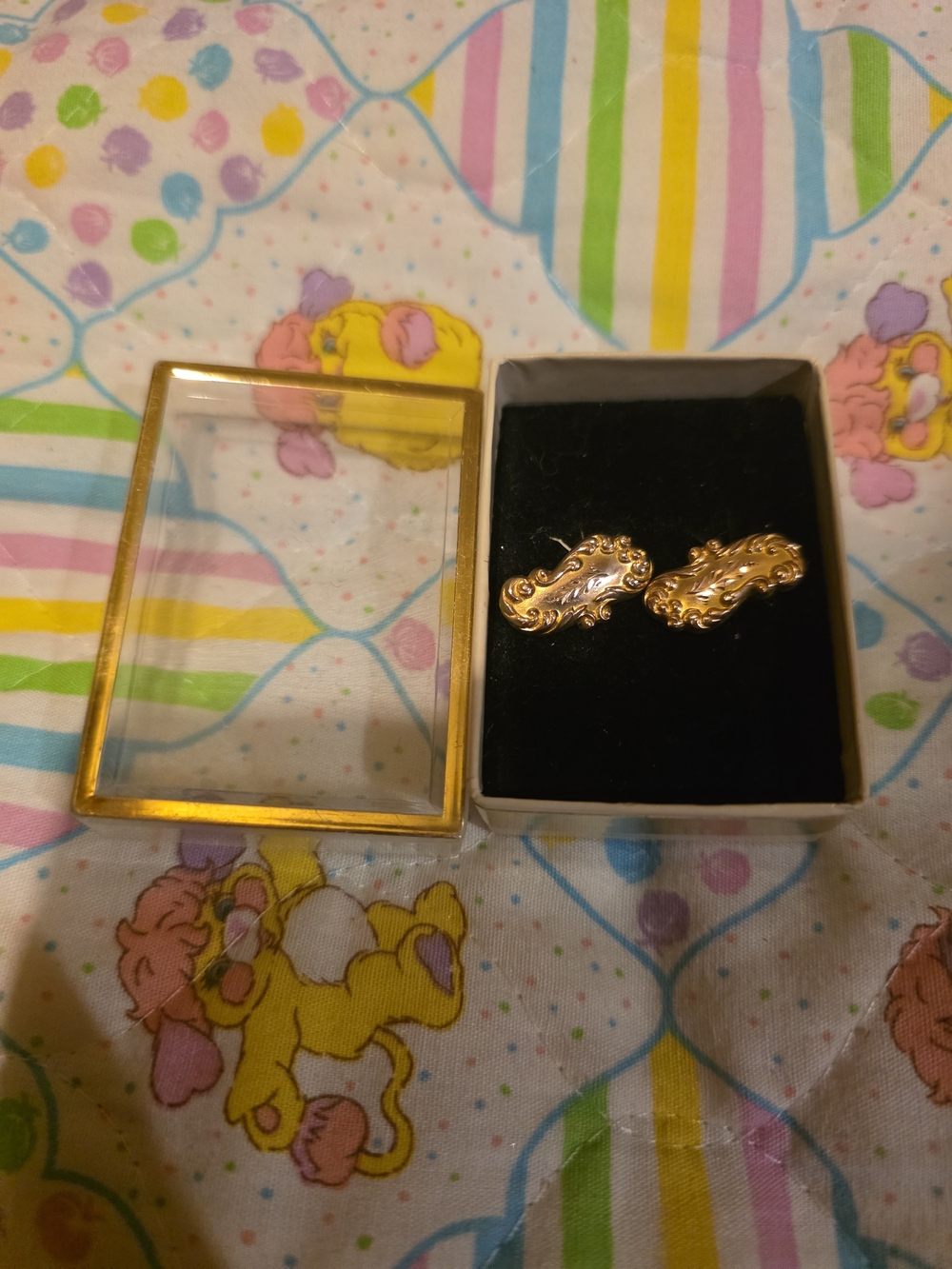 Mens Victorian Era Cufflinks Antique Gold Tone